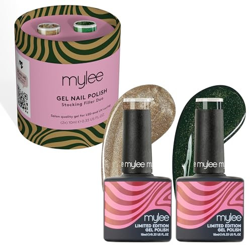 Mylee Gel-Nagellack Duo Set 2x10ml [Stocking Filler] - Rockin' Around Collection - UV/LED, Maniküre, Pediküre, Lang anhaltend, für professionellen Gebrauch im Salon sowie zu Hause [Weihnachten 2024]
