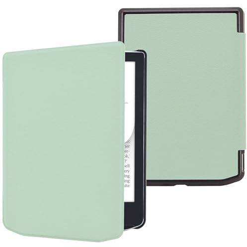 DMluna Custodia per Pocketbook Verse/Verse Pro/Color/Lite, Cover Protettiva Funzione Auto Wake/Sleep, Pelle Sintetica Premium, Antigraffio, Anticaduta, Agave Verde