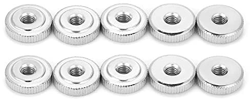 Tissting Rändelmutter, Praktische Runde Griffmutter aus Kohlenstoffstahl für einfache Montage M3 M4 M5 M8, 10 Stück vernickelt für Maschinenbau und Möbelmontage