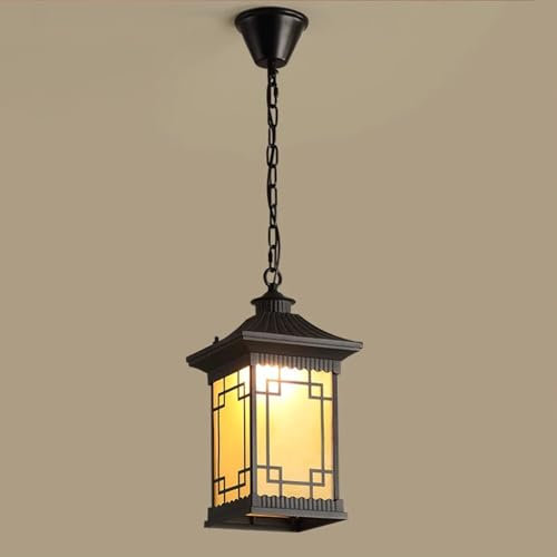 CHUNGYANG Lampe À Suspension Extérieure Étanche, Lustre De Cour De Pavillon Chinois, Luminaires Décoratifs De Villa À Avant-Toit Externe, Lanterne Suspendue De Plafond Rétro De Porte D'entrée