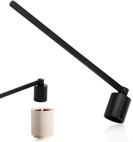 eModwey Rostfritt stål ljussläckare svart, ljusklocka flamsläckare, ljusklocka med långt handtag, brandsläckare, för jul, presenter och dekoration