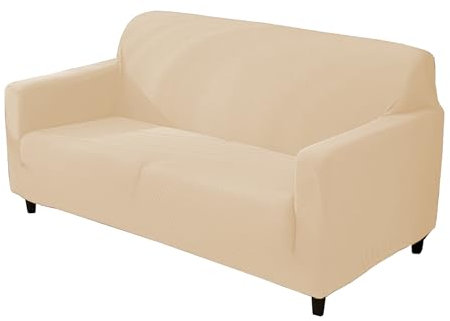 Hruile Wasserabweisende Couchbezüge, Sofa-Schonbezüge, rutschfest, Möbelschutz, Sofabezüge, Couch-Schonbezüge für Wohnzimmer, L-förmiges Sofa, Kinder, Hunde, Katzen, Haustiere (3-Sitzer, Beige)