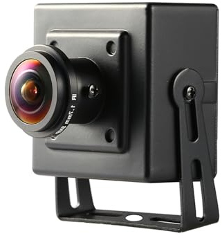 REVODATA HD 4K 8MP Mini PoE Cámara IP, Pequeña Seguridad Interior Ojo de Pez 1.7mm Lente 180° Ángulo de Visión Vista Remota CCTV PoE Cámara H.265 Detección de Movimiento (I706-3-P-HS82)