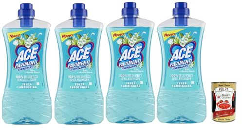 Italian Gourmet Nettoyant pour sols Talc Musc 4 x 1 l | Sans javel, hygiène quotidienne pour des surfaces brillantes ; poids net total complet 4 l + pulpe gratuite 400 g