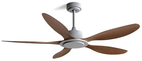 DPAOZPO Ventilatori da Soffitto Senza Luce, 116cm/142cm Ventilatore da Soffitto Industriale, Ventilatore Soffitto Per Interni 6 Velocità(Gray,116cm)