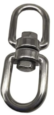 Manille à crochet pivotant à Double extrémité en acier inoxydable 304, épaisseur M12, 1 pièce
