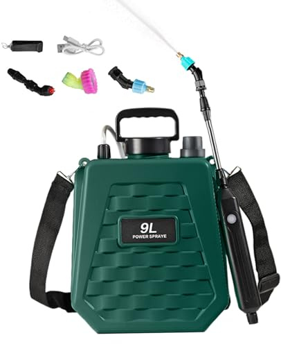 Rrlihjgu Pulverizador eléctrico de mochila | Pulverizadores a pilas para jardín y césped, tanque de pulverización portátil de agua y fertilizante con 2 velocidades ajustables para