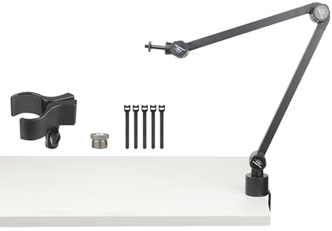 Kraftig overhead mikrofonarm med enkel montering vikbart mikrofonstativ för professionell kompatibilitet mikrofonstativ