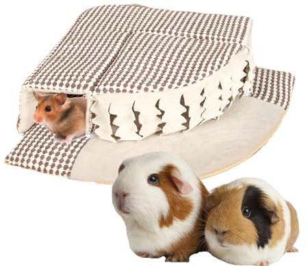 Chinchilla Spielbett, weiches Kleintiernest, interaktives Schlauchspielzeug mit Quaste, Haustierbettwäsche für Frettchen, Bartagamen, Hamster, Lebensraum, Zubehör für Zuhause, Käfigecke, Wohnzimmer