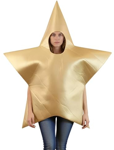 Generico Costume di Natale per adulti-Xmas Natività Stella Costume Natale Natività Scuola Giocare Oro Stella Fancy Vestito Costumi