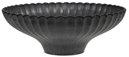 RiloStore 24x10cm Dekoschale grau Wellenrand o4909 Midi Schale Pflanzkübel Blumenschale Miniteich Geschenk Pflanzschale Kunststoff Blumenwanne Bowl Deko Blumenkübel Bulumenkasten