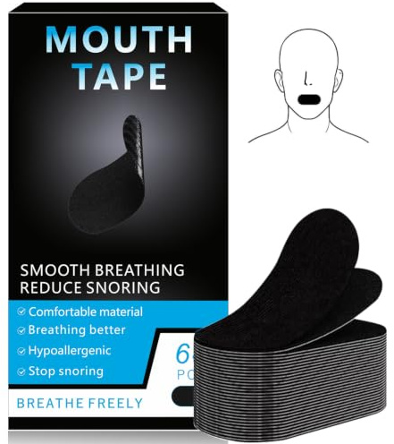 Mundpflaster Schlafen, (62 Stück) Premium Mouth Tape for Sleeping, Anti Schnarch, Schnarchstopper Mundpflaster Schlafen, Mund Tape für weniger Schnarchen & besseren Schlaf durch Nasenatmung