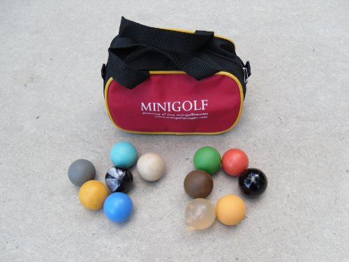12 Minigolfbälle mit Kleiner Balltasche