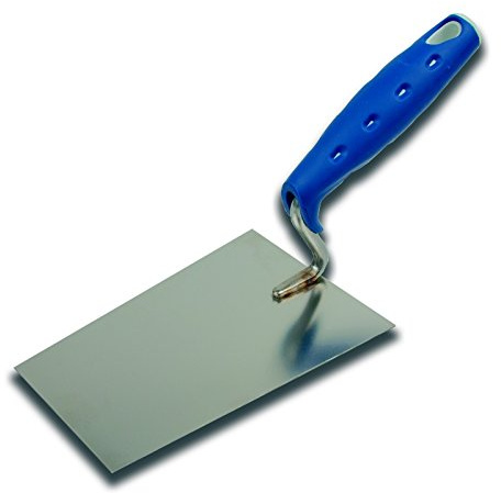 TREBI Edelstahl-Putzkelle, Stukkateurkelle rostfrei 160 mm mit Softgriff - Profi Qualität - Made in Germany