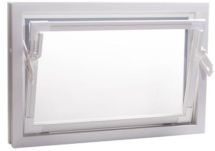ACO 60cm Nebenraumfenster Kippfenster Einfachglas Fenster weiß Kellerfenster, Größe:60 x 40 cm