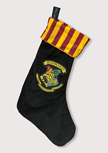 Harry Potter Hogwarts Fleece Christmas Stocking Woven Badge 47x30cm