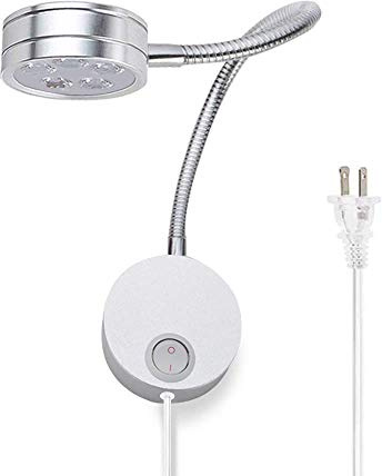 Lysed Wall Mounted Reading Light,Plug in Wall Light Wall Mount Lamp,Wall Reading Light Flexible Light Wall Light Adjustable Angle(5W, Warm White)