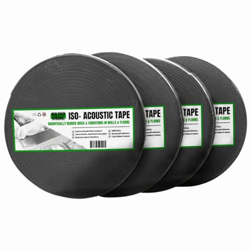 Walther Strong 95MM X 25M Acoustic Joist Tape. Soundproofing Resilient Tape Noise Reduction for Homes, Apartments, Floors, Home Theatres. Noise Reduction Sound Damping Made to BS EN Standard