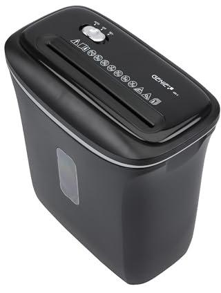 Genie 480X Aktenvernichter Shredder | Papierschredder 8 Blatt Partikelschnitt | Sicherheitsstufe P-4 | Automatische Start-Stopp-Funktion | 12L Papierkorb | Überhitzungsschutz | Dokumentenvernichter