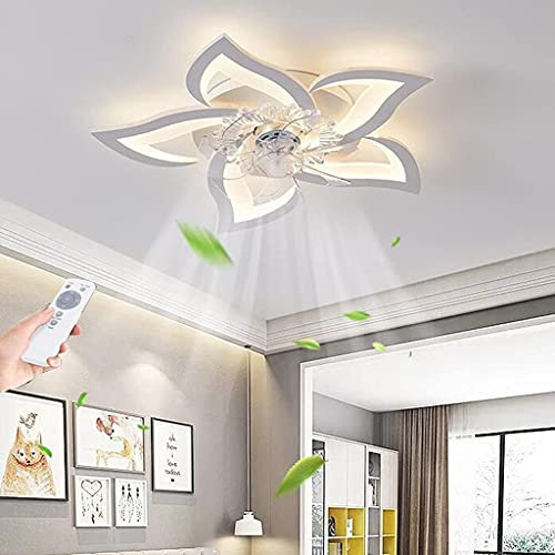 GHY LED-Deckenventilator Mit Lampe,Modern Spirale Ventilator Deckenleuchte, Fan Deckenlampe,Einstellbare Windgeschwindigkeit,Timing,Wohnzimmer Schlafzimmer Kinderzimmer Beleuchtung