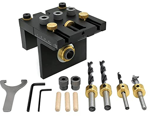 CENPEK 3-i-1 Jiggplugg med hög precision Jiggkit trähål borrningsguide träbearbetning position för gör-det-själv träbearbetning möbelreparation eller snickare