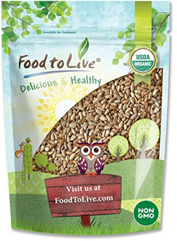 Food to Live Organic Dry Roasted Sunflower Seed Kernels, 1 Pound Non-GMO, Unsalted, Oven Roasted, No Oil Added, Hulled, No Shell, Vegan, Kosher, Keto. Rich in Protein and Healthy Fats. Tasty Snack