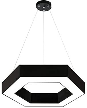 DZQWLL LED Pendant Light, 40W Modern LED Chandelier with Hexagon Shape, Hanging Lamp Fixture, Ceiling Island Lighting, 6000K, for Shops, Living Rooms, Dining Rooms Office Shop