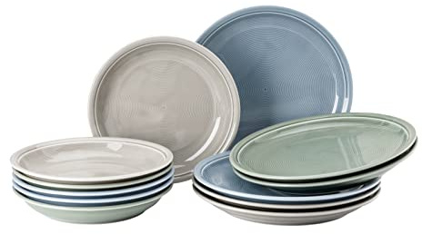 Thomas Trend Colour Mixed II Essgeschirr Porzellan Set, 12-teiliges Speiseservice, Porzellanservice