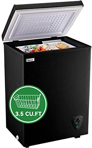 Congelatore petto piccolo congelatore profondo nero 3,5 piedi cubi libero porta superiore congelatore regolabile 7 termostato e cestino estraibile aperto garage seminterrato appartamento cucina affari