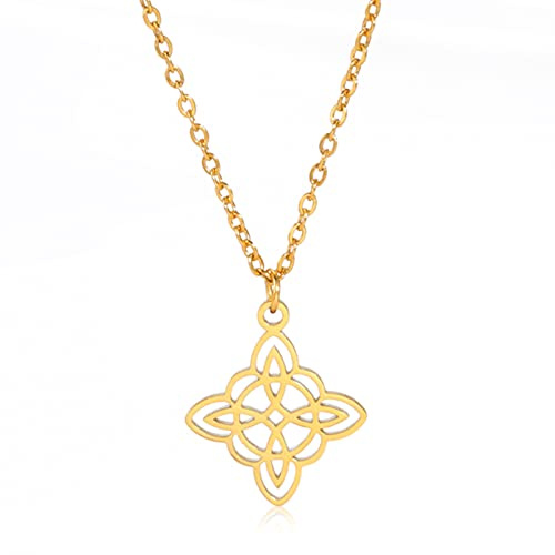 Dreamtimes Hexenkette für Frauen Wicca-Schmuck Hexenknoten Schutzamulett Triquetra-Halskette keltische Knoten-Halskette Satanische Halskette Hexenanhänger Schmuck