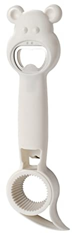 Valink Apribottiglie con impugnatura 4 in 1,Apribottiglie per birra,Apribottiglie con impugnatura comoda per la fornitura della cucina bianca