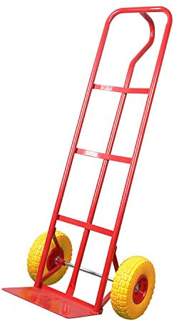 KATSU P-Handle Sack Truck 150kg Loading Capacity High Back Steel Sack Barrow with PU Tyres, Heavy Duty Trolley Hand Truck for Cargo Parcel Lifting Moving Warehouse Delivery