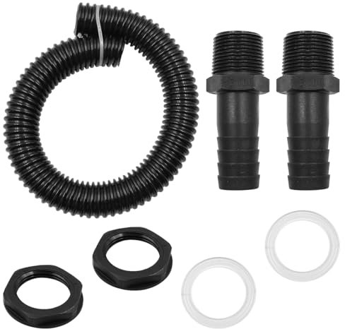 ANCLLO Kit de Liaison de Tuyau de connecteur de Bout d'eau 25 mm Kit de raccordement de Bout d'eau de Tuyau de Descente pour Relier 2 réservoirs d'eau de Baril de Pluie Ensemble