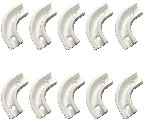 YZMSZ Bend Supports 90 Degree Elbow Conduit Flow Bend Clip White for 1/4 inch RO Tubing Plastic Polymer PEX Pipe Clamps (pack of 10)