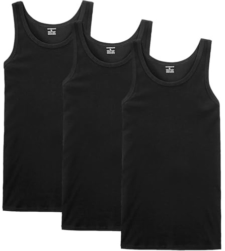 NUOZA Mens Vest Tops Ribbed Tank Top Cotton Vests Singlets for Men 3/5 Pack | Gym Vests for Men uk, Absorbent, Breathable, Lightweight, Loose fit, Sleeveless T-shirt for Casual Sports Training Running