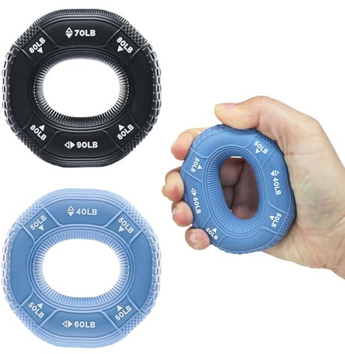 Fingertrainer Set Griffkrafttrainer mit drei Widerstandsstufen Handgriffstärker Grifftrainer-Ringe Hand Grip Finger Stretcher Finger Handgrifftrainer Hand Trainingsgerät