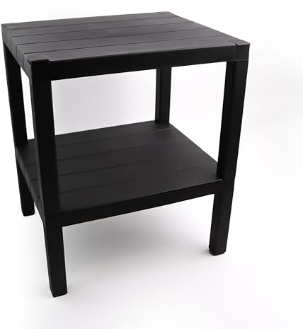 DIVCHI 2 Tier Side End Table Nightstand Coffee Tables Storage Bedside Office Living Room Bedroom Small Narrow Space Sofa Table (Black)