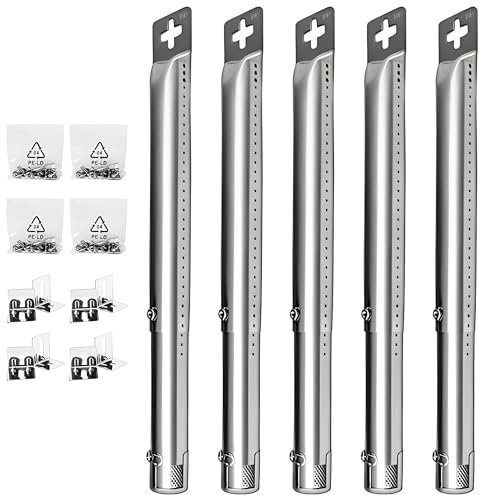 Nordic Bbq Store Verstellbare Länge BBQ Gasgrill Teile Ersatz Edelstahl Rohrbrenner (2,54 cm Durchmesser) für Gasgrill-Modelle von Charbroil, Nexgrill und den meisten anderen Herstellern, 5 Stück