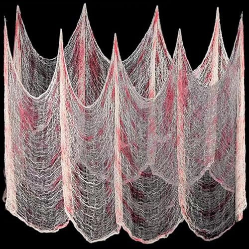 6 x 1.50M Halloween Decoración Tela Scary Cloth Sangrado,Scary Cheesecloth Grande Horror Halloween Decoración Interior Exterior Scary Cloth Gothic Halloween Fiesta Mesa Decoración Puertas Cortina
