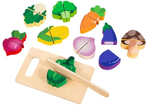 Jouet de coupe de fruits en bois, coupe de la nourriture pour jouer | Game d'apprentissage des en bois | Jouez aux accessoires de cuisine de la cuisine, faites semblant de jouets pour pour les filles