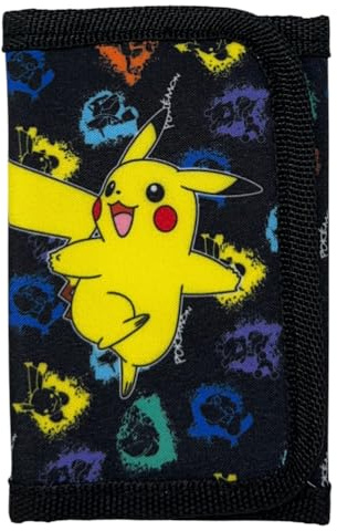 CARTOON Portafogli con chiusura a strappo Pikachu Pokémon accessorio per bambini 13 x 8 cm