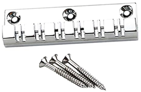 UPKOCH Metall Gitarrenbrücke für 12-saitige E-gitarre mit Fester Sattel Einfache Montage und Kompatibilität Gitarrenzubehör in Silber für Musikliebhaber