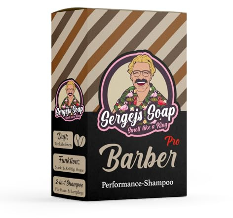 Sergejs Soap | Barber Pro - Performance Shampoo | Festes Shampoo | Stärkt & Pflegt Haare und Kopfhaut | Naturkosmetik | Tonkabohne
