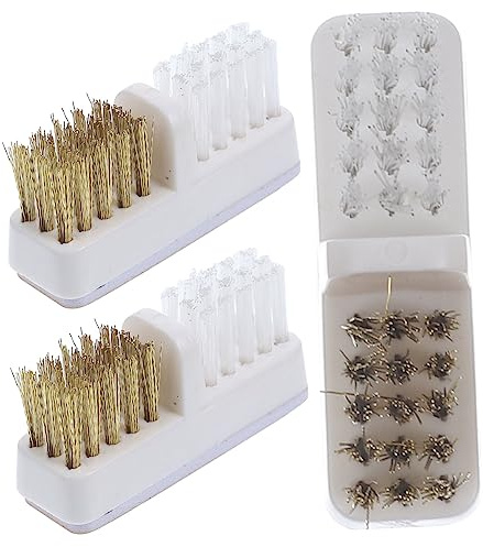 OATIPHO Brosses Nettoyantes pour Usage Personnel et Salons Professionnels Ensemble de 3 en Fil de Cuivre, Taille Portable, Nettoyage en Profondeur pour Ongles