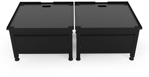 Wasophoogte® Waschmaschinen Untergestell Doppel mit Schublade - Waschmaschinenunterschrank - Waschmaschinen Podest - Schwarz - Universell - 65 * 60,5 (LxB) - Inklusive Wandbefestigungen