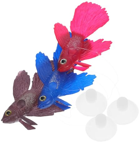 Supvox 3 Stück Leuchtende Betta Fisch Figuren aus Langlebigem Silikon Realistische Schwimmende Aquarium Dekoration für Aquarienliebhaber