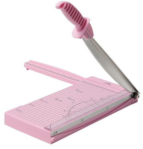 JIELISI A4 Paper Cutter Guillotine Trimmer,10 Sheets,12Inch,Pink