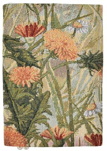 BLBMH 6x9 Book Cover for Paperback Bible Journal Softcover – Fixed Non-Stretch Length (Handmade Size Variation), Soft Fabric Protector with Bookmark, Gift for Women - Dandelion