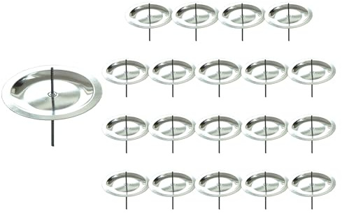 Meissner-Handel – Auswahl – 20 Stück Ø 80 mm Silber Kranzstecker mit Dorn Kerzenhalter Adventskranz