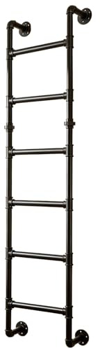 ZENSTYW Escalera De Pared para Ático,Escalera De Entrada Y Salida De Altura,Escalera Metálica De Escape contra Incendios,para Dormitorio,Terraza(190cm/74.8in)